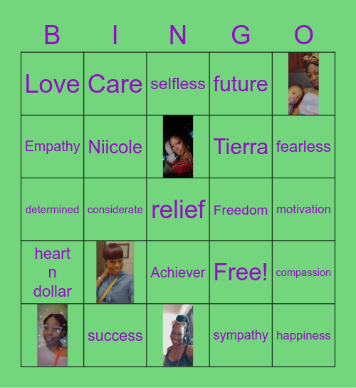 ACHIEVER Bingo Card