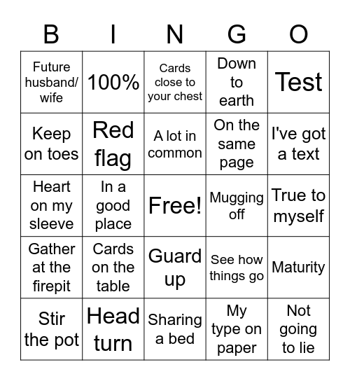 Voles V.5 Bingo Card