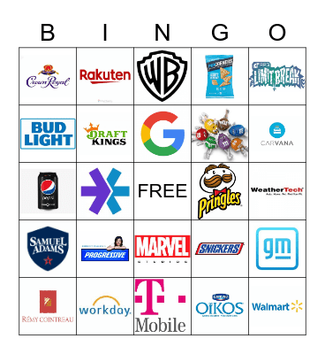 Super Bowl 57 Ads Bingo Card