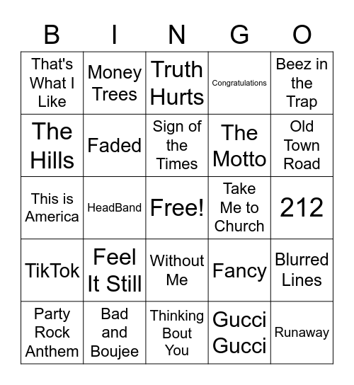 2010s Bingo Card