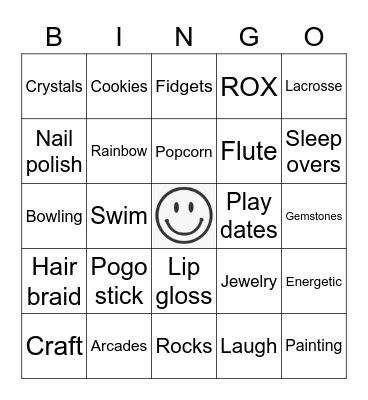 Birthday Bingo Card