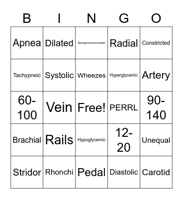 UEMSA MEDICAL BINGO Card