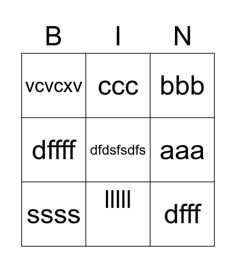 Quina Bingo Card