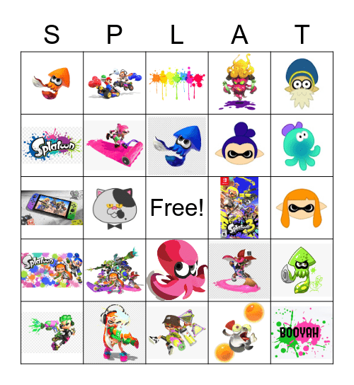 Splatoon Bingo Card