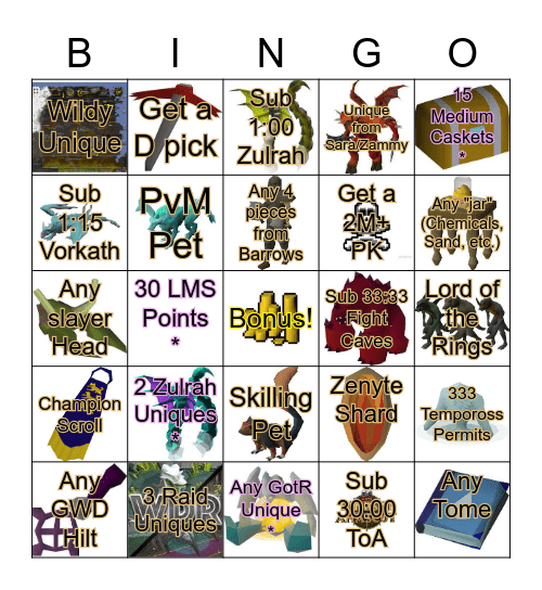 True Scapers 2023 Bingo Card