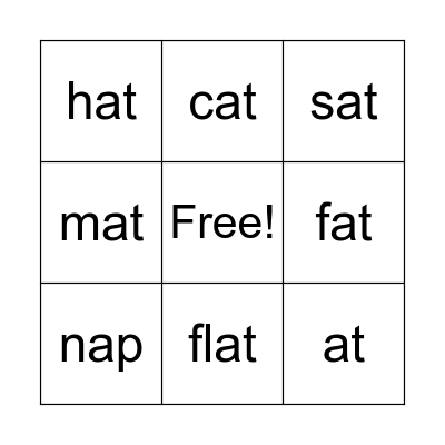 "at" Family Bingo Card