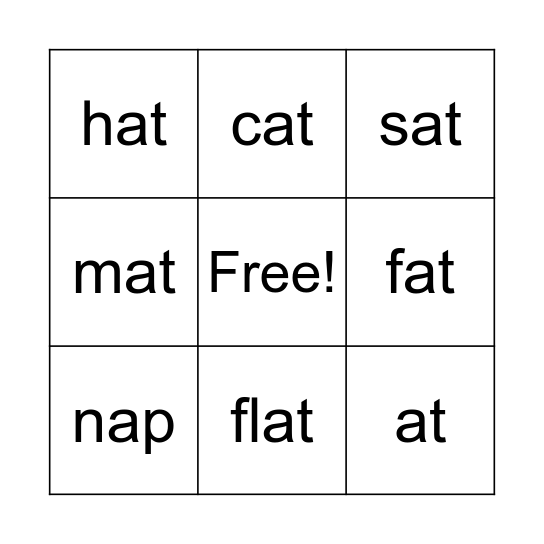 "at" Family Bingo Card