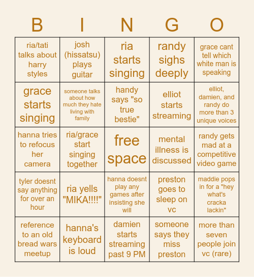 bread wars bingo 2023 Bingo Card