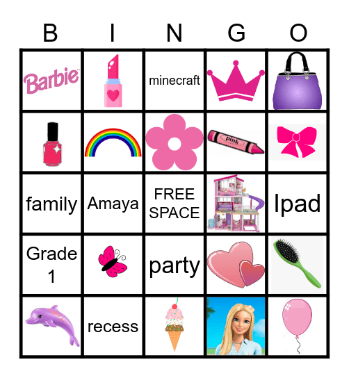 BARBIE Bingo Card