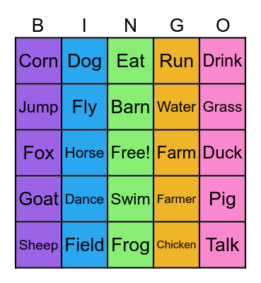 Farm Bingo! Bingo Card