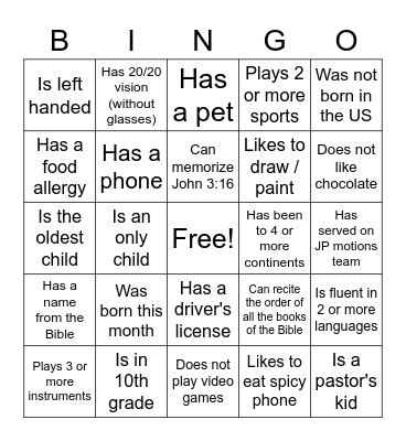 Bingo Card