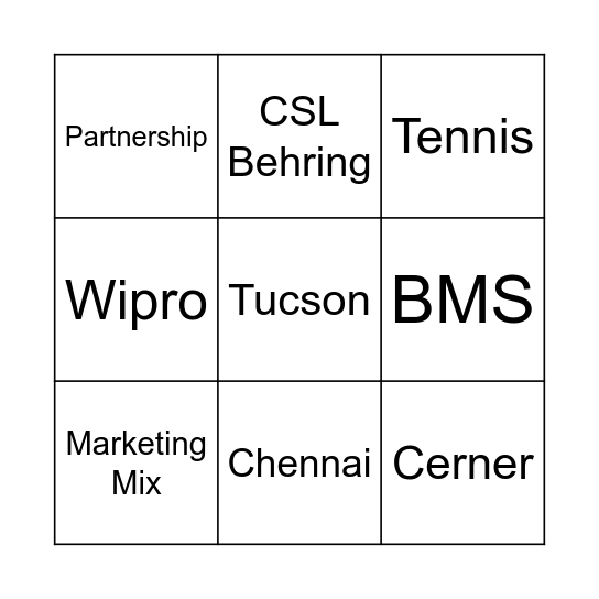 TA Analytics Bingo Card