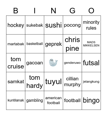 aÿa Bingo Card