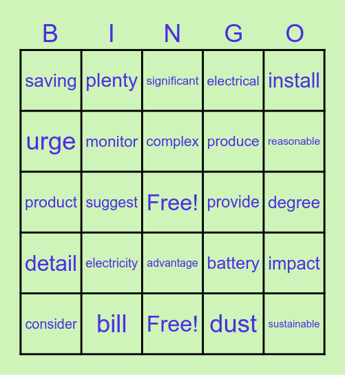 SM new B1U7 VOC Bingo Card