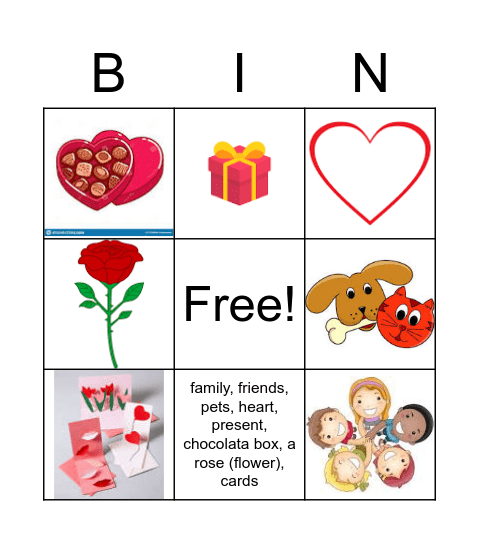 Valentine's Bingo Card