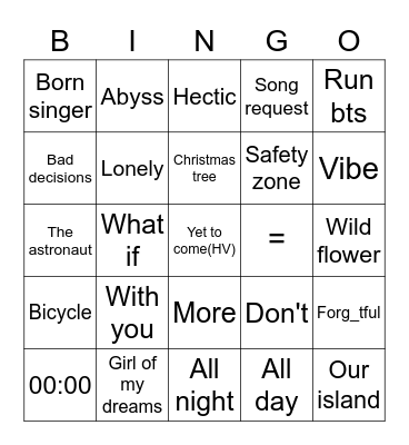 @jeonikkh Bingo Card