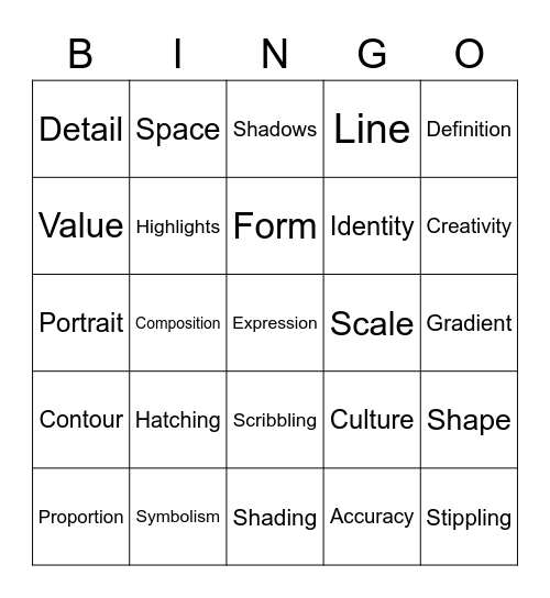 Keyword Bingo Card