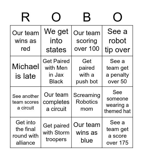 Robo-Bingo Card