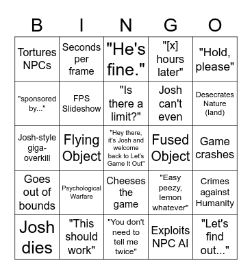 Krakenfall's LGIO Bingo Card