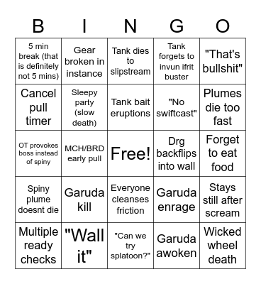 Ultimate prog Bingo Card