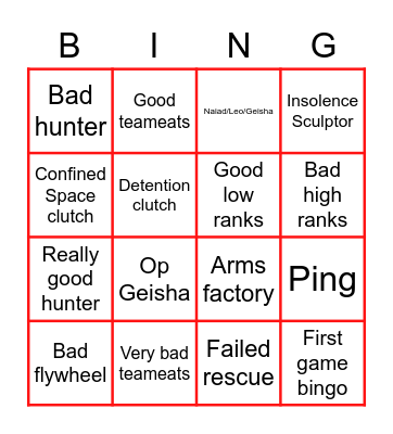 Idv rank bingo Card