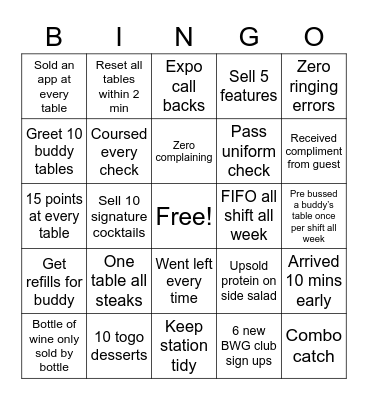 Brookwood Bingo Card