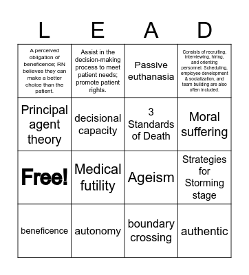 Week 3 - Leadership Bingo Card