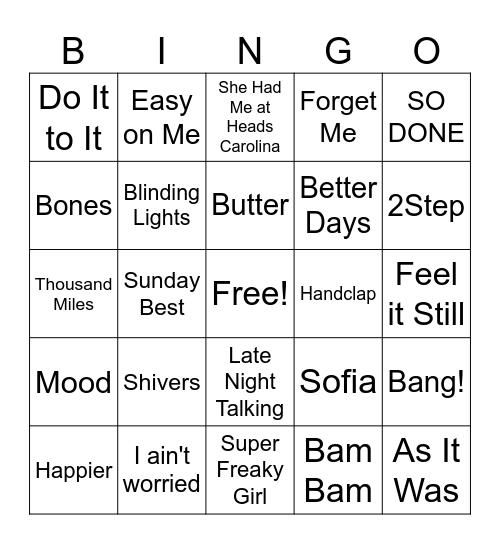 2020s Bingo Card