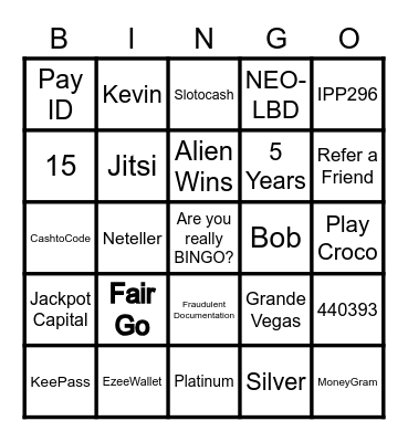 All things RTG Bingo Card