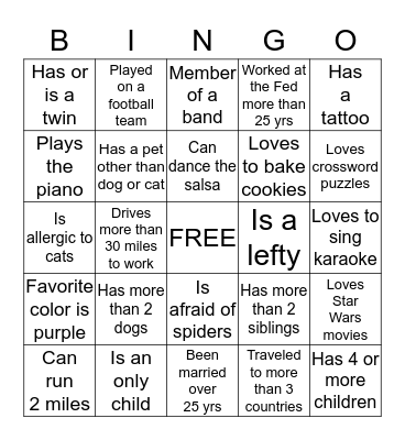 The people of ITG ! Bingo Card