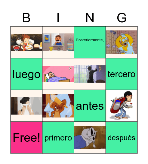 Rutina Diaria Bingo Card