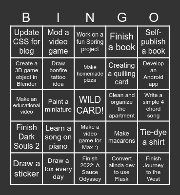 Be Productive! Bingo Card