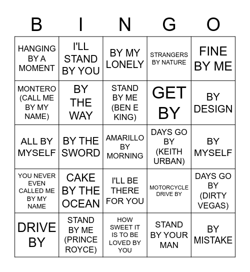 BY Bingo Card