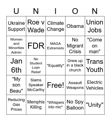 State Of The Thing Bingo Card