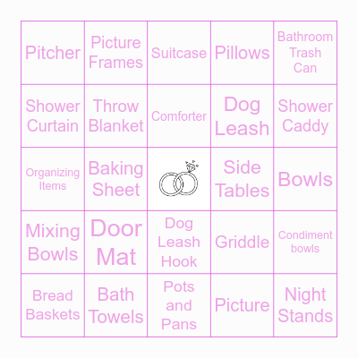 Bridal Bingo Card