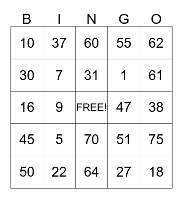 Brooks Bingo 2013 Bingo Card
