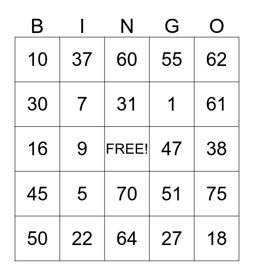 Brooks Bingo 2013 Bingo Card