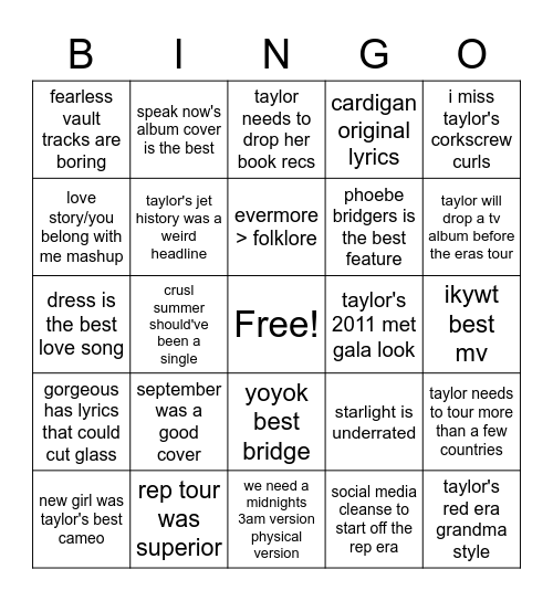 onawishingstar's card Bingo Card