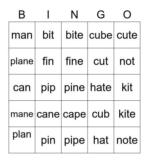 blends Bingo Card