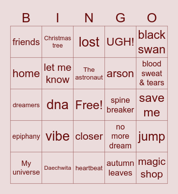 @MinMoniee93xxx Bingo Card