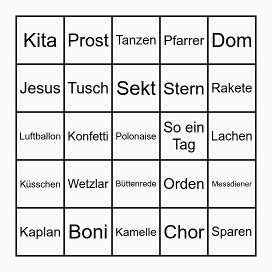 Boni's Faschings Bingo Card