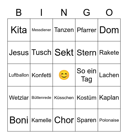 Boni's Faschings Bingo Card