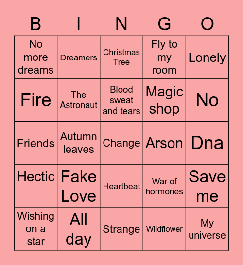 @__yoonstxble__ Bingo Card