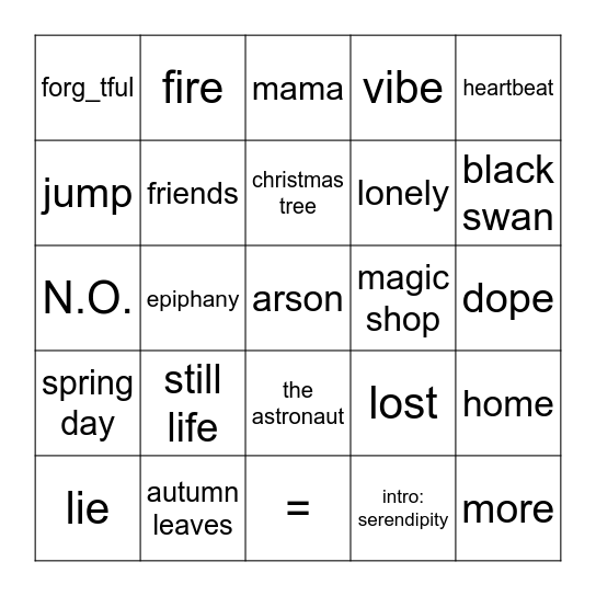 @Veronic17928864 Bingo Card