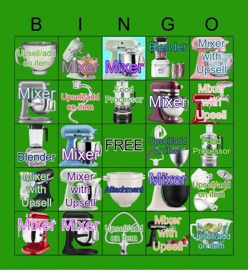 Maxime's Mad Mixers Bingo Card