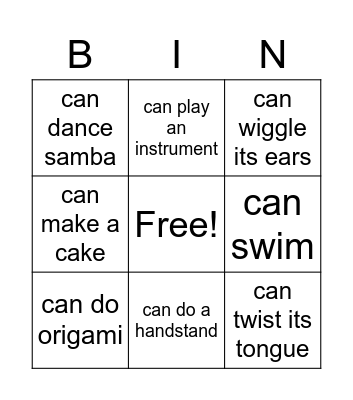 Find someone who Bingo Card