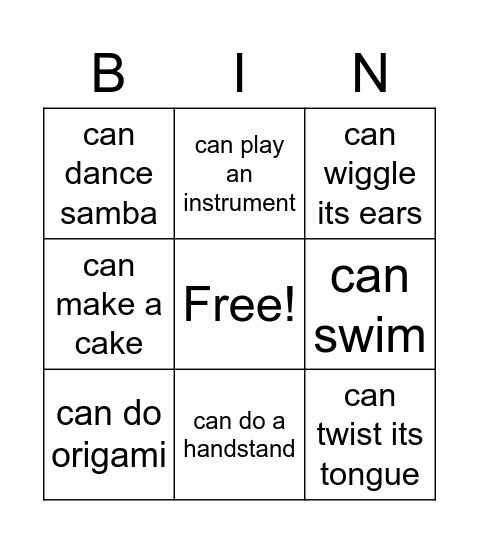 Find someone who Bingo Card