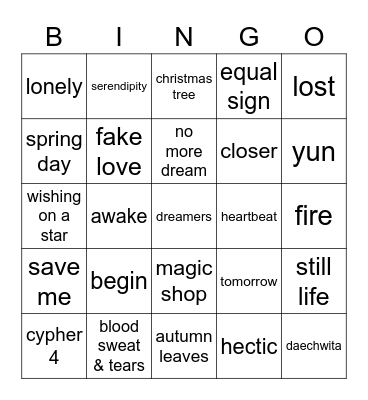 @rosxsbangtan Bingo Card