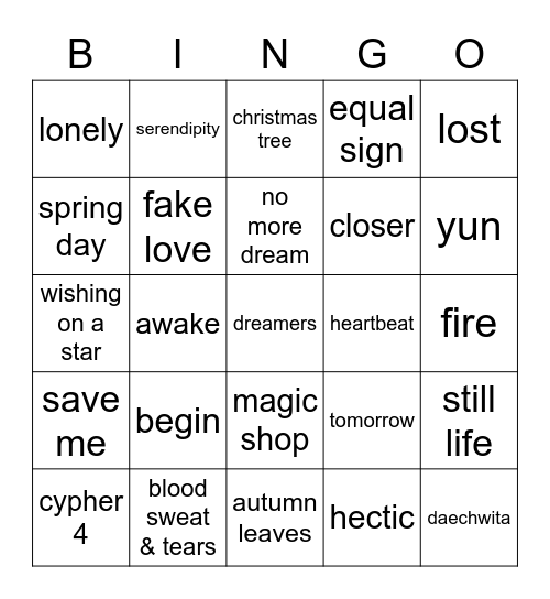 @rosxsbangtan Bingo Card