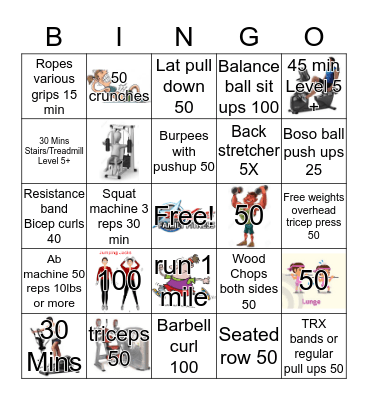 TEXAS FAMILY FITNESS  Bingo Card